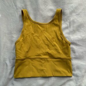 Lululemon rubber cropped tank in chartreuse